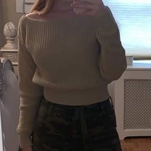 Cute off shoulder tan sweater, no tag but its new.